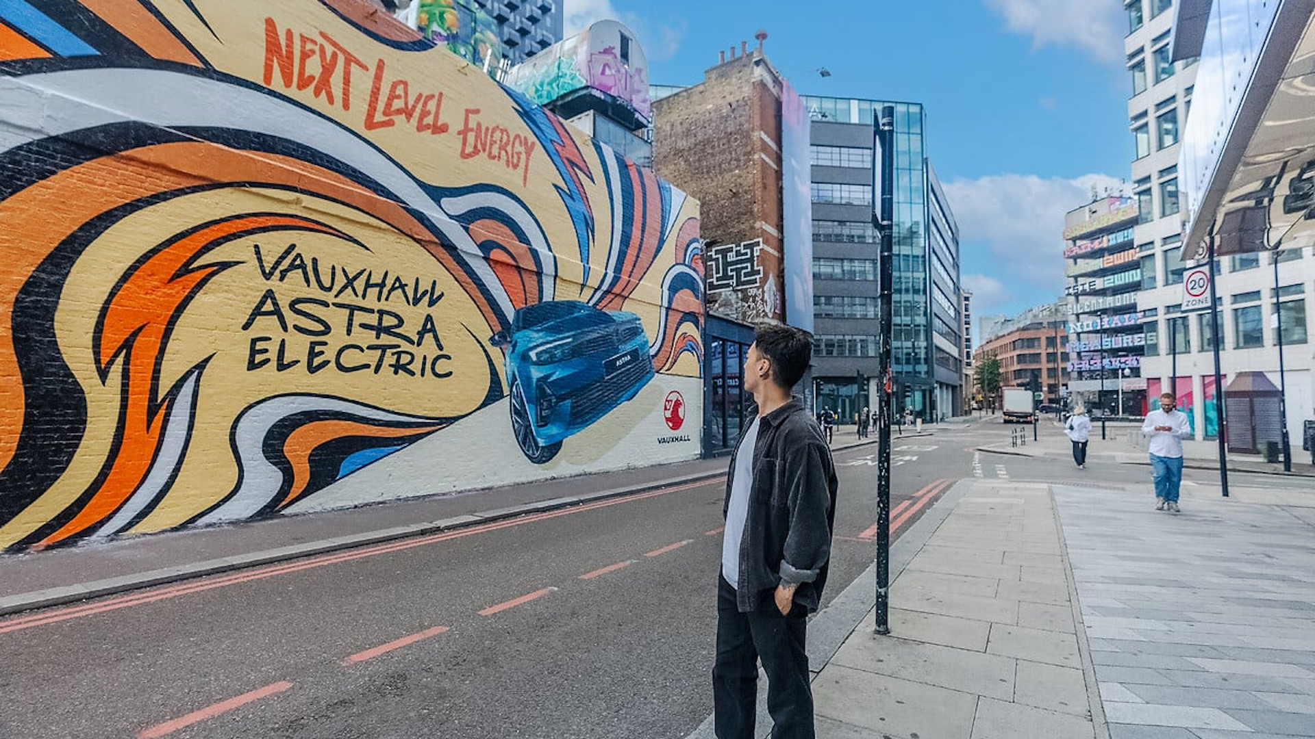 London and Manchester murals celebrate the launch of  Vauxhall Astra Electric